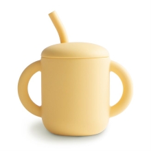 Silikoninis puodelis su šiaudeliu Pale Daffodil